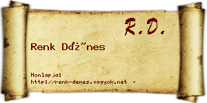 Renk Dénes névjegykártya